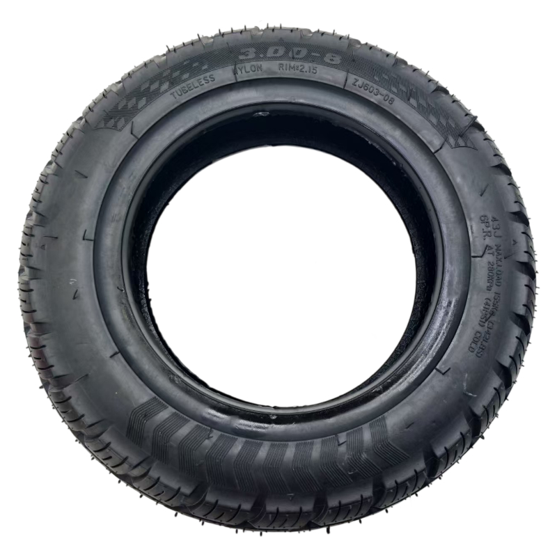 Scooter Tire - 新型300-8ブレードグレインチューブレスタイヤ。強化された耐パンク性ゴムを使用し、オートバイやスクーターに最適。