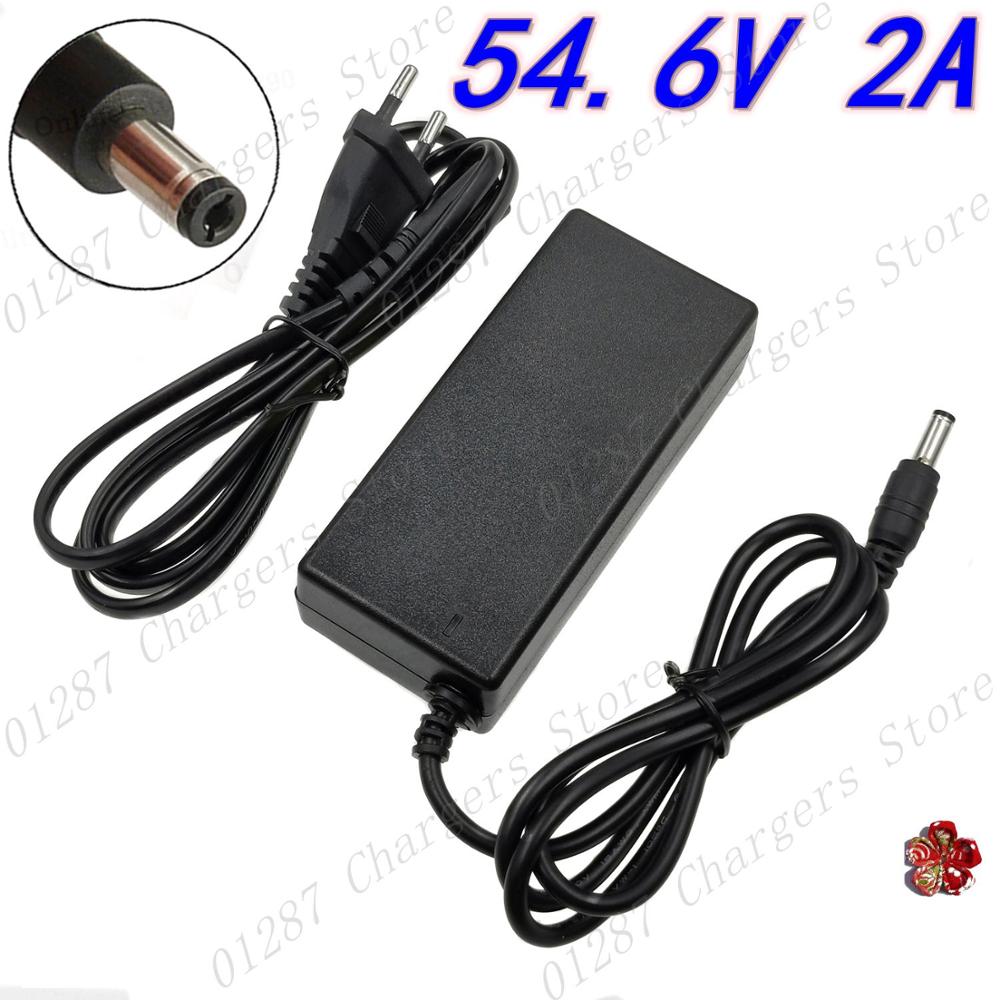 Electric Scooter Charger - 54.6V 2A充電器、48Vリチウムイオンバッテリー用、DCソケット/コネクター付き、48V 13Sリチウム電動自転車バッテリー用