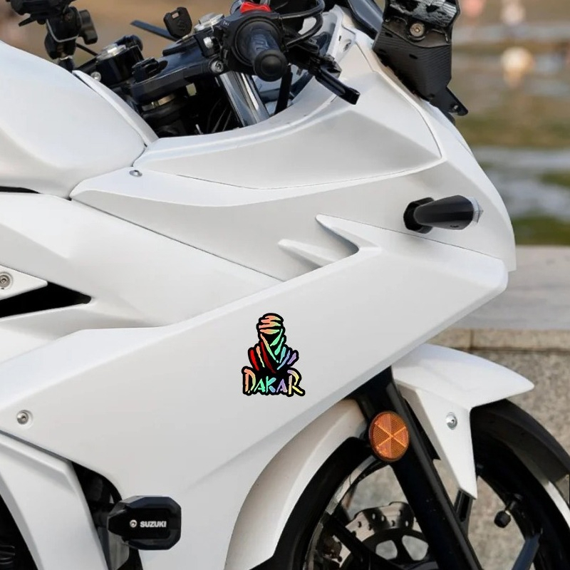 1PC ダカールラリーゲームオートバイステッカー防水レーシン - Scooter Helmet Set のレビューと価格